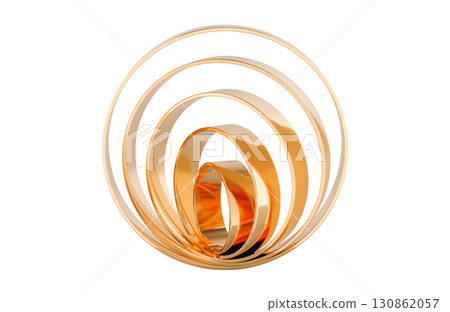 Golden concentric rings, abstract 3d geometry. 3D rendering Golden concentric rings, abstract 3d geometry. 3D rendering 130862057