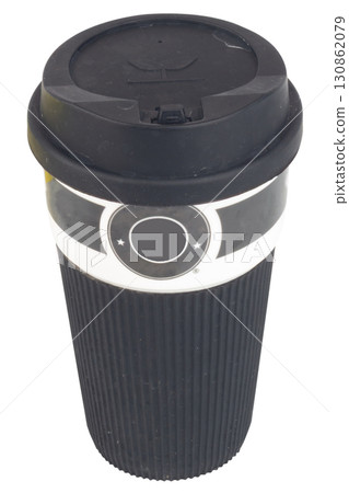 Black Coffee Cup Isolated on White Background 130862079