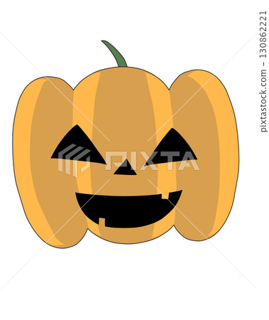 Halloween Jack-o'-lantern (with shading) / Smiling / Transparent background PNG Halloween Jack-o'-lantern (with shading) / Smiling / Transparent background PNG 130862221