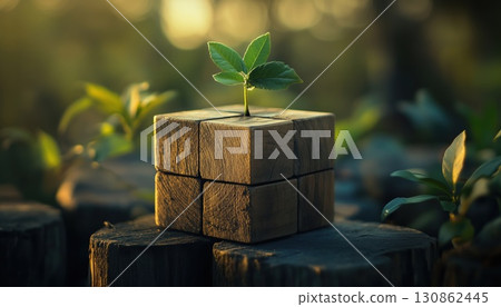 Wooden Cube Blocks 130862445