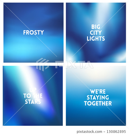 Abstract vector multicolored blurred background set. 4 colors set 130862895