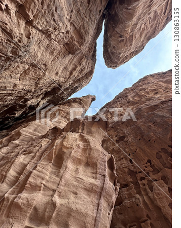 Solomon pillars in Timna Park in the Arava desert 130863155
