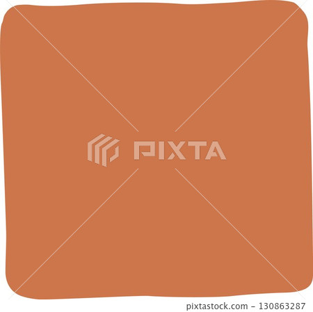 Orange square shape element isolated on white background. Minimalistic warm tone abstract rounded vector illustration with soft organic edges. Neutral banner, decorative frame. Modern graphic design. 130863287