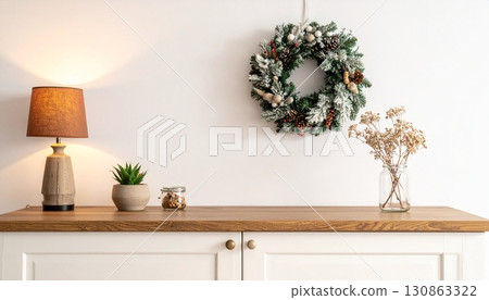 Simple Christmas Display Wreath Simple Christmas Display Wreath 130863322