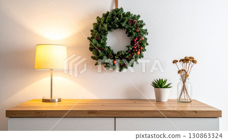 Simple Christmas Display Wreath Simple Christmas Display Wreath 130863324
