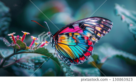 butterfly insect beautiful grass plant rest animal wing 130863923