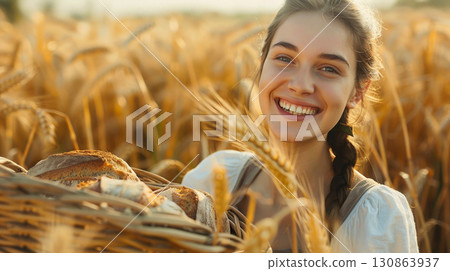 bread female woman fresh bakery food brown countryside bread female woman fresh bakery food brown countryside 130863937
