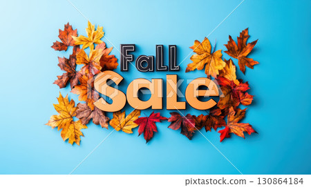 fall sale background banner autumn leaves blue general fall sale background banner autumn leaves blue general 130864184