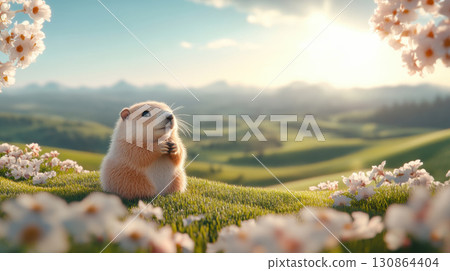 animal ground grassy landscape hills mountain range closeup 130864404