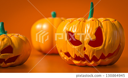 The Pumpkin Jack for Halloween or Holiday concept  3d Rendering. 130864945