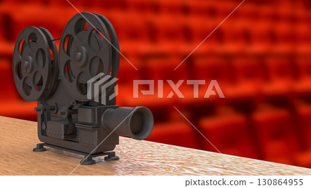 The Black camera for cinema or entertainment concept 3d Rendering 130864955