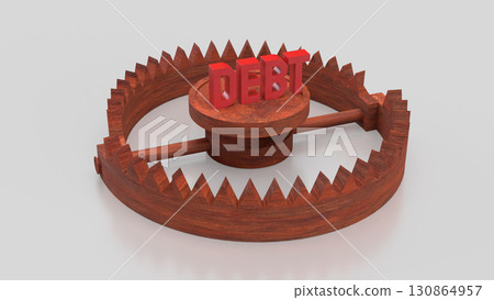 The DEBT on Bear Trap for Business Concept 3d Rendering. The DEBT on Bear Trap for Business Concept 3d Rendering. 130864957