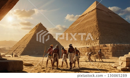 巨人建造的埃及金字塔:融合神秘與奇幻的宏偉數位藝術 巨人建造的埃及金字塔:融合神秘與奇幻的宏偉數位藝術 130865289