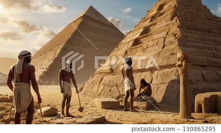 巨人建造的埃及金字塔:融合神秘與奇幻的宏偉數位藝術 巨人建造的埃及金字塔:融合神秘與奇幻的宏偉數位藝術 130865295