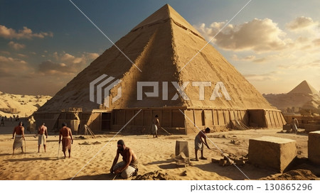 巨人建造的埃及金字塔:融合神秘與奇幻的宏偉數位藝術 巨人建造的埃及金字塔:融合神秘與奇幻的宏偉數位藝術 130865296