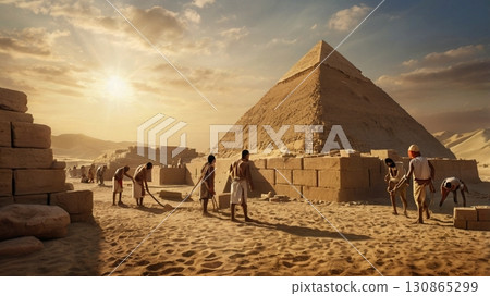 巨人建造的埃及金字塔:融合神秘與奇幻的宏偉數位藝術 巨人建造的埃及金字塔:融合神秘與奇幻的宏偉數位藝術 130865299