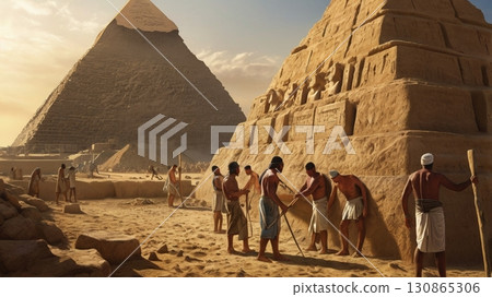 巨人建造的埃及金字塔:融合神秘與奇幻的宏偉數位藝術 巨人建造的埃及金字塔:融合神秘與奇幻的宏偉數位藝術 130865306