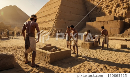 巨人建造的埃及金字塔:融合神秘與奇幻的宏偉數位藝術 巨人建造的埃及金字塔:融合神秘與奇幻的宏偉數位藝術 130865315