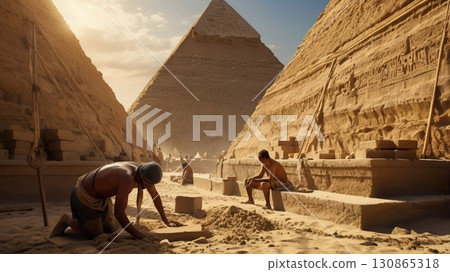 巨人建造的埃及金字塔:融合神秘與奇幻的宏偉數位藝術 巨人建造的埃及金字塔:融合神秘與奇幻的宏偉數位藝術 130865318