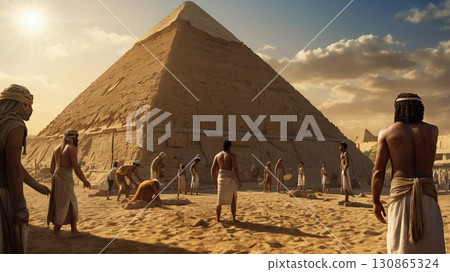 巨人建造的埃及金字塔:融合神秘與奇幻的宏偉數位藝術 巨人建造的埃及金字塔:融合神秘與奇幻的宏偉數位藝術 130865324