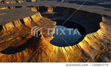 壯觀的數位藝術描繪了金星這片沒有空氣的土地，一個充滿幻想和神秘的地方 130865374