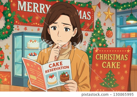 選擇聖誕蛋糕的女人 130865995
