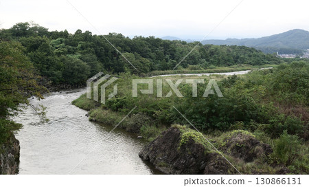 View of the Watarase River from Akaishi Bridge, Kiryu City, Gunma Prefecture 130866131