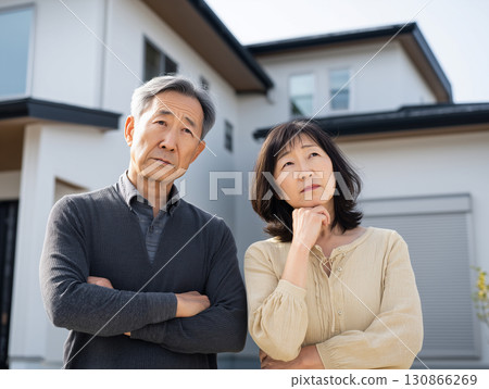 Elderly Japanese people worry about how to utilize their funds after paying off their mortgage 130866269