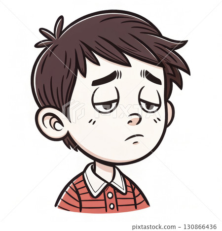 Face of very tired little boy 130866436