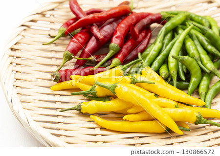 Three types of chili peppers 130866572