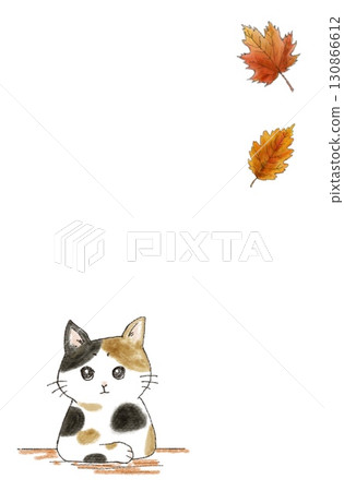 貓和秋葉的框架 130866612