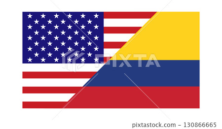 United States and Colombia Flags Overlaid, Showing International Relations. USA and Colombia Flags Combined. United States and Colombia Flags Overlaid, Showing International Relations. USA and Colombia Flags Combined. 130866665