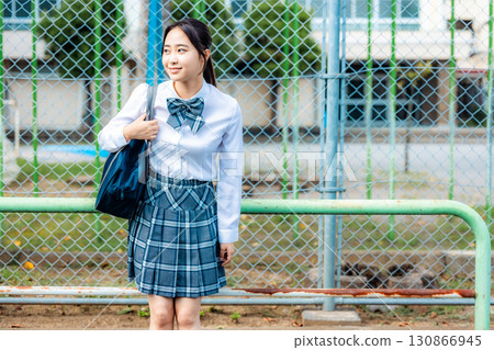High school girl outside 130866945