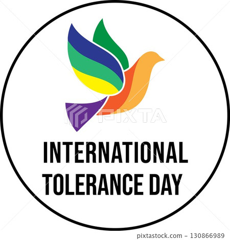 International Tolerance Day dove logo. A colorful dove with colorful wings, symbolizing peace and diversity for tolerance. International Tolerance Day dove logo. A colorful dove with colorful wings, symbolizing peace and diversity for tolerance. 130866989