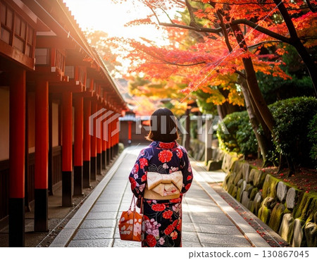 A woman in kimono shape 130867045