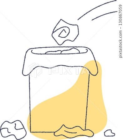 裝滿垃圾的垃圾桶 130867059