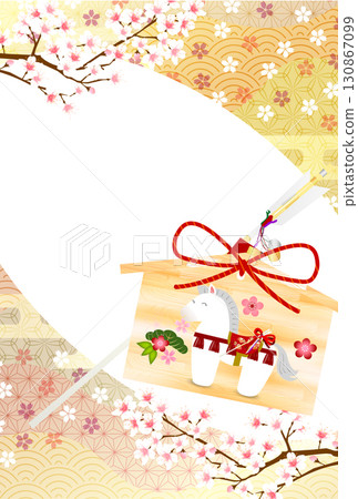 Horse New Year's card zodiac background 130867099