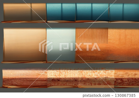 Luxurious metallic Japanese pattern decorative panel texture folding screen and sliding door design material collection Luxurious metallic Japanese pattern decorative panel texture folding screen and sliding door design material collection 130867385