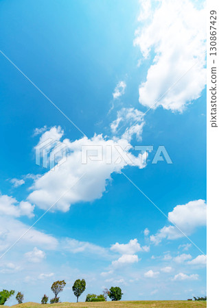藍天和雲彩和大草原 130867429