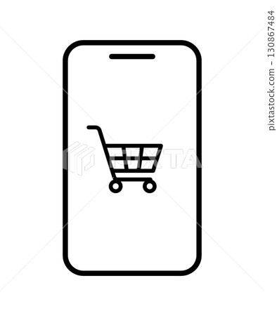 Shopping cart for smartphone shopping app Shopping cart for smartphone shopping app 130867484