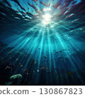 an AI Image Generator, an Underwater Coral Reef with Fish 130867823