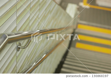 Barrier-free handrails on the stairs of the Nagoya subway 130868197