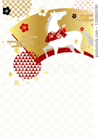Horse New Year's card zodiac background Horse New Year's card zodiac background 130868390