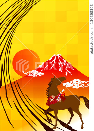 Horse New Year's card zodiac background 130868398