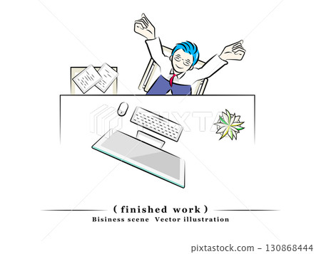 A businessman taking a break after finishing his work for the day | Business scene A businessman taking a break after finishing his work for the day | Business scene 130868444