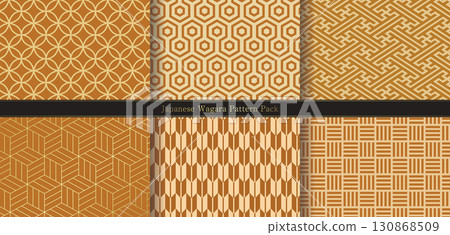 Traditional Japanese pattern set 130868509