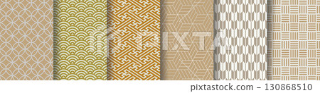 Traditional Japanese pattern set 130868510