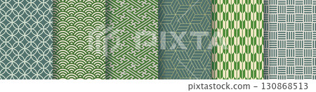 Traditional Japanese pattern set 130868513