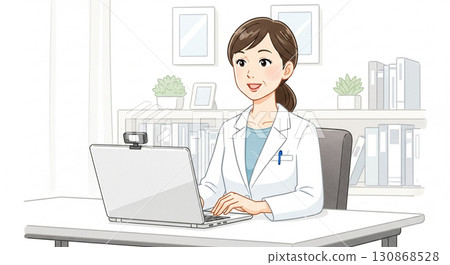 在線實踐中的女醫生 在線實踐中的女醫生 130868528