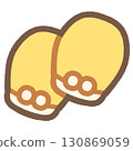 Simple and cute baby mitten icon illustration material 130869059